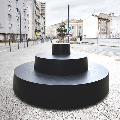 Panca per spazi pubblici contemporanea - PPGDM - TF URBAN - in acciaio / con schienale / senza braccioli