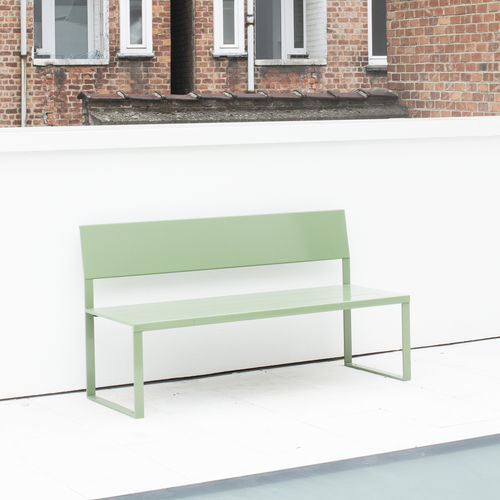 Panca per spazi pubblici contemporanea - SOFT - TF URBAN - in acciaio inossidabile / con schienale / senza braccioli