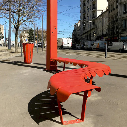 Panca per spazi pubblici contemporanea - ECLOSIA - TF URBAN - in acciaio / senza schienale / senza braccioli