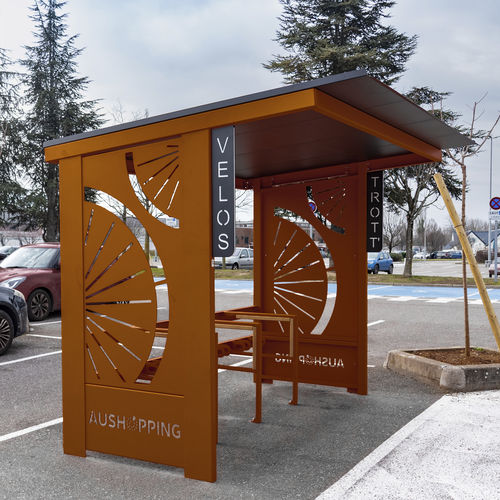 Pensilina per biciclette sicura - LE FOREZIEN - TF URBAN - di lunga durata / design / riciclabile