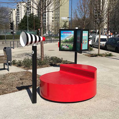 Panca per spazi pubblici design originale - VOX - TF URBAN - in acciaio termolaccato / in legno / senza schienale