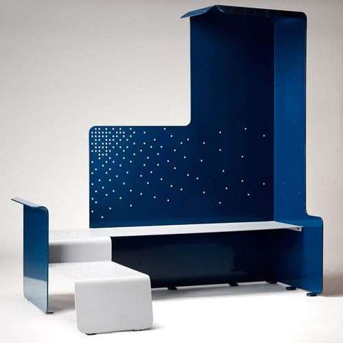 Panca per spazi pubblici design originale - 135 - TF URBAN - in acciaio / con schienale / con braccioli
