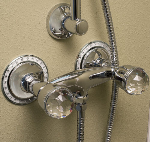 Miscelatore doppio comando per doccia - Etrusca Spa - da parete / in metallo / in cristallo Swarovski®