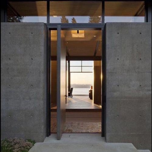 Porta d'ingresso - DECO ART - isamserramenti - in legno / a bilico con asse laterale / senza vetri