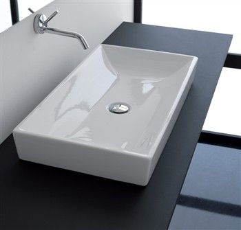 Lavabo da appoggio - A1 - Ceramic Vulcano - in ceramica / rettangolare / contemporaneo