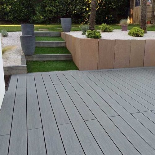 Listone per esterno in WPC - OPTIMA PLUS - OCEWOOD - aspetto legno / con scanalature / termotrattato