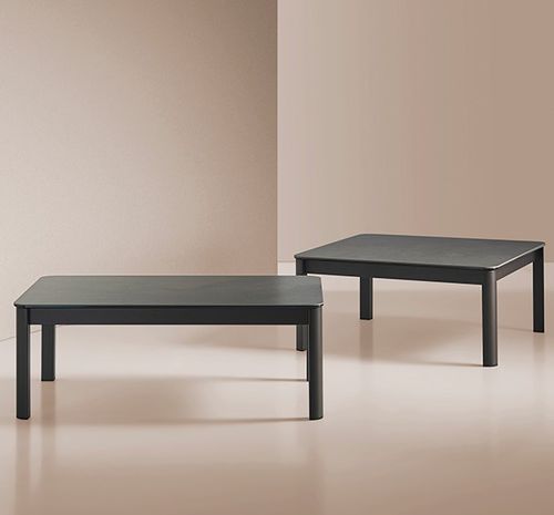 Tavolino basso contemporaneo - PEPPER - MOBLIBERICA - in ceramica / con supporto in metallo / rettangolare