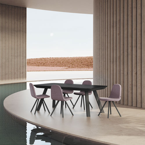 Tavolo contemporaneo - ESLA - MOBLIBERICA - in ceramica / con supporto in metallo / rettangolare