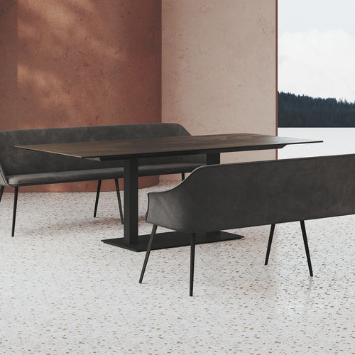 Tavolo contemporaneo - DADO - MOBLIBERICA - in ceramica / con supporto in metallo / rettangolare