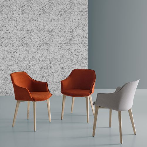 Sedia contemporanea - KEDUA - MOBLIBERICA - da interno / in tessuto / con supporto in faggio