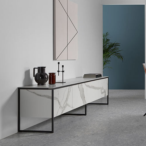 Credenza contemporanea - TERRA - MOBLIBERICA - in metallo / in ceramica / con ante battenti