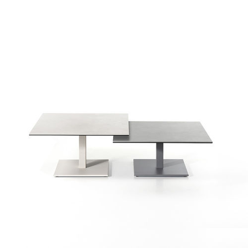 Tavolino basso contemporaneo - DADO - MOBLIBERICA - in ceramica / con supporto in metallo / rettangolare