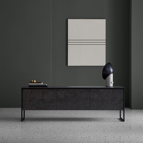 Credenza alta - TERRA - MOBLIBERICA - contemporanea / in metallo / in vetro fumè