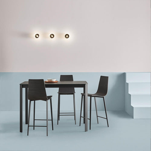 Tavolo alto contemporaneo - SALT  - MOBLIBERICA - in ceramica / con supporto in metallo / quadrato