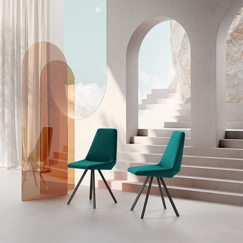 Sedia contemporanea - ORU - MOBLIBERICA - da interno / in tessuto / con supporto in metallo