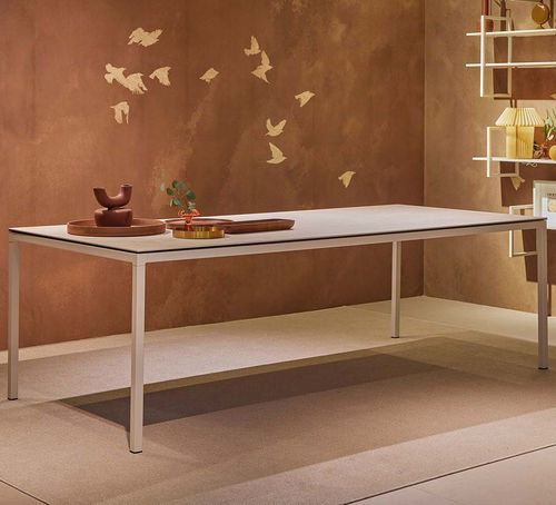 Tavolo da pranzo contemporaneo - ARESTA - MOBLIBERICA - in ceramica / con supporto in metallo / rettangolare