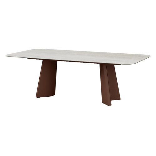Tavolo da pranzo contemporaneo - ALBA - MOBLIBERICA - in ceramica / con supporto in metallo / rettangolare