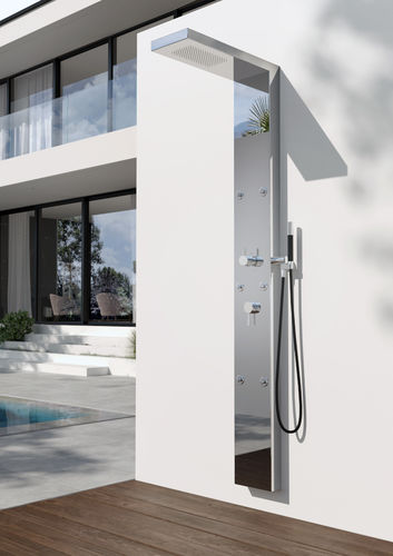 Doccia da giardino per piscina - IN&OUT SHOWER: P22.S - Fontealta - in acciaio inossidabile