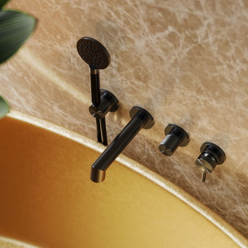 Miscelatore doppio comando per vasca - FLAMINGO W4MBP.F - Fontealta - da incasso / in acciaio inossidabile / da interno