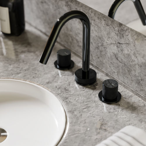 Miscelatore doppio comando per lavabo - TWIGGY : W3.Y - Fontealta - da appoggio / in acciaio inossidabile / da bagno