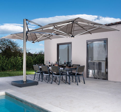 Ombrellone quadrato - Dual "V" Titanium - Scolaro - laterale / in alluminio / resistente al vento