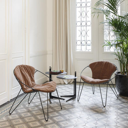 Poltrona contemporanea - WIRE LOW - Ghekiere Industries - in tessuto / in metallo / per cuscini