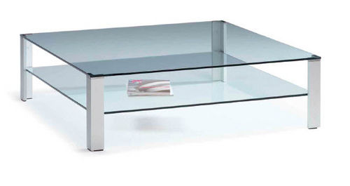 Tavolino basso contemporaneo - AQUA DOUBLE - Lourens Fisher - in vetro / quadrato / per uso residenziale