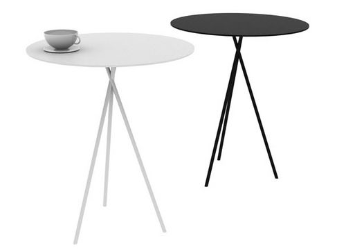 Tavolo d'appoggio contemporaneo - MINDY - Lourens Fisher - in metallo laccato / rotondo / per uso residenziale