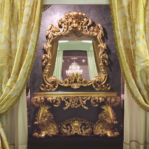 Consolle in stile barocco - 17th CENTURY  - VIMERCATI MEDA LUXURY CLASSIC FURNITURE - in marmo / con supporto in legno dorato in foglia d’oro / rettangolare