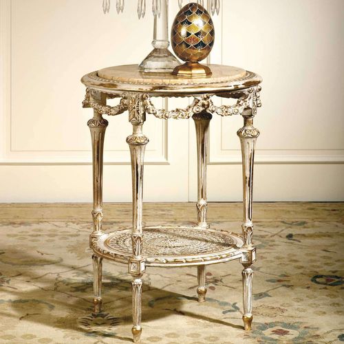 Tavolo d'appoggio in stile - RIALTO - VIMERCATI MEDA LUXURY CLASSIC FURNITURE - in legno / in marmo / con supporto in legno