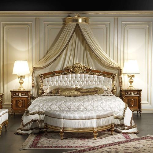 Letto a baldacchino - art. 2011 - VIMERCATI MEDA LUXURY CLASSIC FURNITURE - matrimoniale / in stile Luigi XVI / imbottito