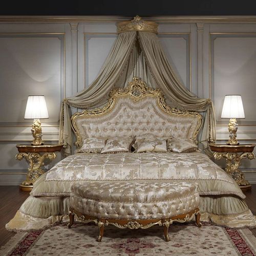 Letto a baldacchino - art. 2012 - VIMERCATI MEDA LUXURY CLASSIC FURNITURE - matrimoniale / barocco / imbottito