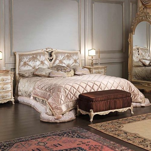 Letto matrimoniale - art. 2006/970 - VIMERCATI MEDA LUXURY CLASSIC FURNITURE - in stile / imbottito / con testiera imbottita
