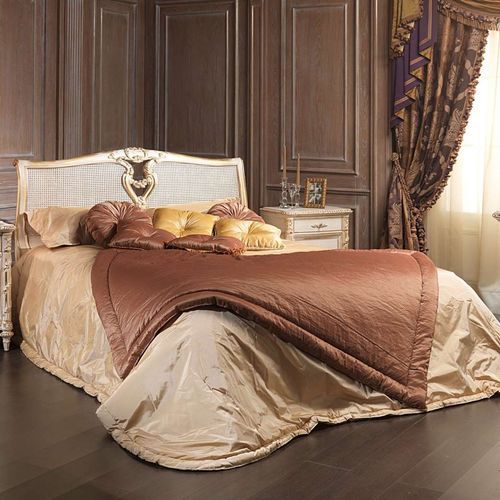 Letto matrimoniale - White and Gold - VIMERCATI MEDA LUXURY CLASSIC FURNITURE - in stile / imbottito / con testiera imbottita