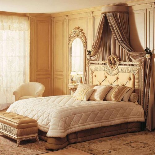Letto matrimoniale - Louvre - VIMERCATI MEDA LUXURY CLASSIC FURNITURE - in stile / imbottito / con testiera imbottita