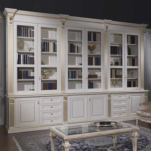 Libreria pavimento-soffitto - art. 2009 - VIMERCATI MEDA LUXURY CLASSIC FURNITURE - in stile / in legno / in vetro