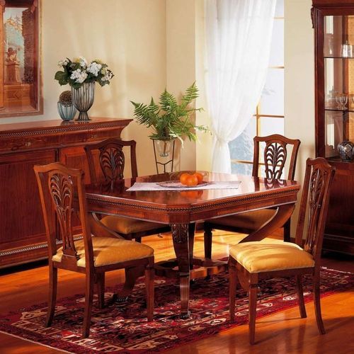 Tavolo da pranzo in stile - Carlo X - VIMERCATI MEDA LUXURY CLASSIC FURNITURE - in legno / con supporto in legno / per uso residenziale
