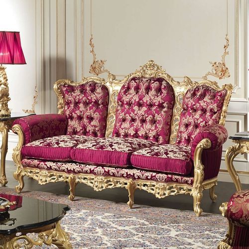 Divano in stile - Barocco - VIMERCATI MEDA LUXURY CLASSIC FURNITURE - da sala / in tessuto / con braccioli