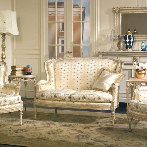 Divano in stile - SAN MARCO  - VIMERCATI MEDA LUXURY CLASSIC FURNITURE - in tessuto / con braccioli / per cuscini