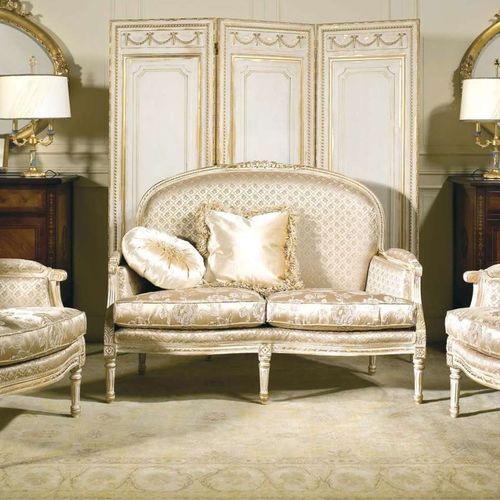 Divano in stile - RIALTO  - VIMERCATI MEDA LUXURY CLASSIC FURNITURE - in tessuto / con braccioli / per cuscini