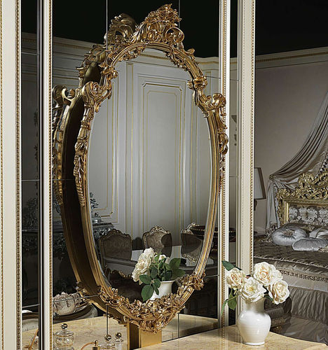 Specchio a muro - art. 2090 - VIMERCATI MEDA LUXURY CLASSIC FURNITURE - in stile / ovale / dorato