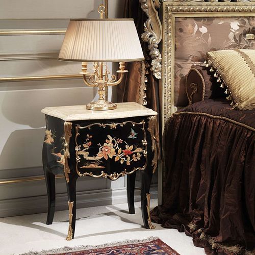 Comodino in stile - art. 2090 - VIMERCATI MEDA LUXURY CLASSIC FURNITURE - in legno laccato / con supporto in legno / rettangolare
