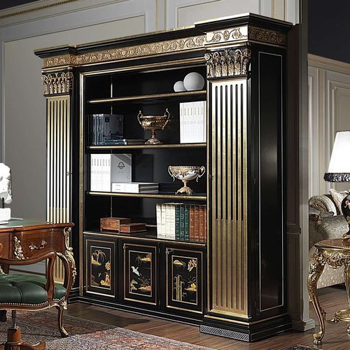 Libreria pavimento-soffitto - art. 91 - VIMERCATI MEDA LUXURY CLASSIC FURNITURE - in stile / in legno laccato / con contenitore