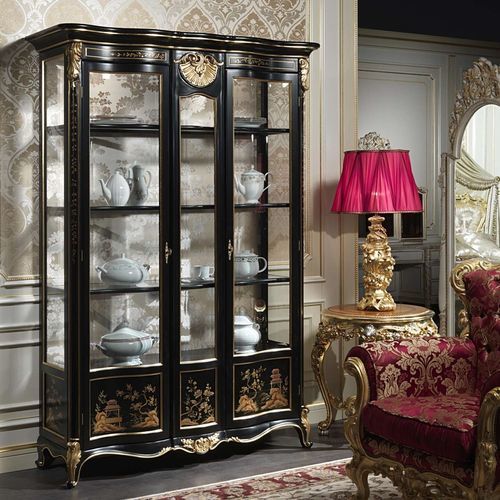 Vetrina in stile - art.951/4 - VIMERCATI MEDA LUXURY CLASSIC FURNITURE - in vetro / in legno laccato / a vista