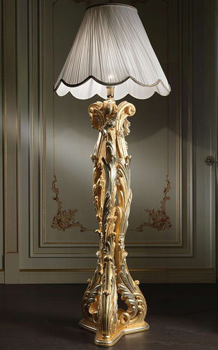 Lampada da terra - art. 2013 - VIMERCATI MEDA LUXURY CLASSIC FURNITURE - foglia d'oro / in stile barocco / senza fili
