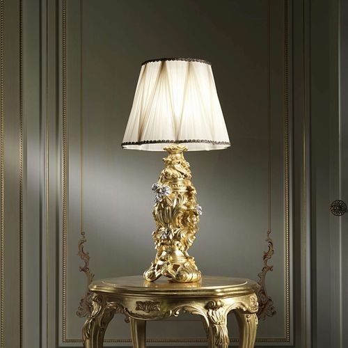 Lampada da tavolo - art. 2012 - VIMERCATI MEDA LUXURY CLASSIC FURNITURE - in tessuto / foglia d'oro / in stile barocco