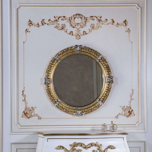 Specchio a muro - VIMERCATI MEDA LUXURY CLASSIC FURNITURE - africano / rotondo / dorato