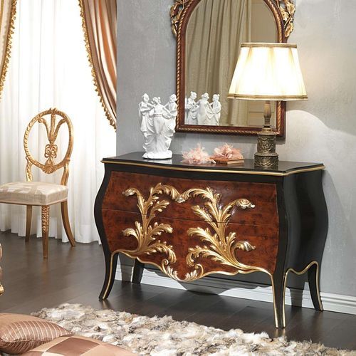Cassettone in stile Luigi XV - EMPERADOR BLACK  - VIMERCATI MEDA LUXURY CLASSIC FURNITURE - in legno / con cassetti / fatto a mano