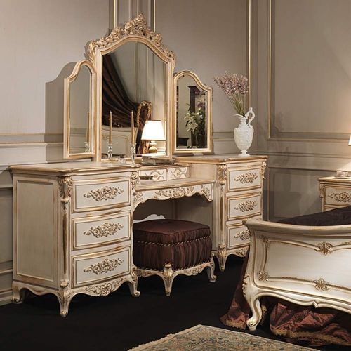 Mobile da toeletta Luigi XVI - WHITE AND GOLD - VIMERCATI MEDA LUXURY CLASSIC FURNITURE - in legno / monoposto