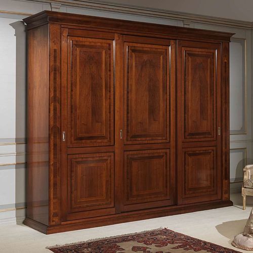 Armadio in stile - FRENCH 19TH CENTURY - VIMERCATI MEDA LUXURY CLASSIC FURNITURE - in noce / in legno massiccio / a porte scorrevoli